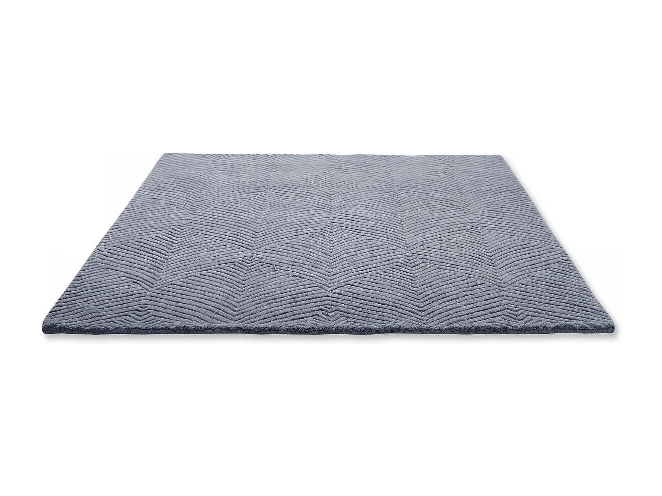 tappeto per camera da letto 170x240 realizzato a mano in lana blu e grigia fantasia tinta unita