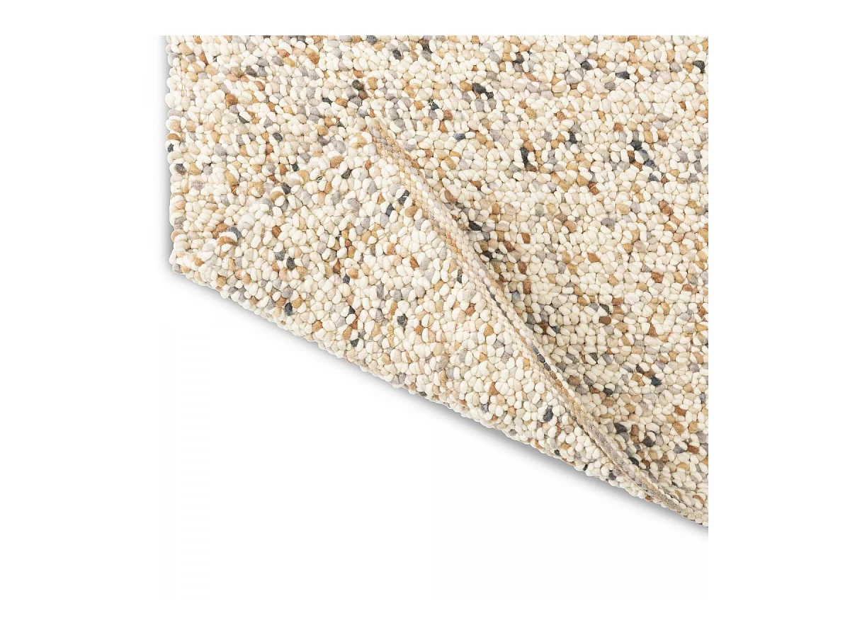 tapis grand salon 250x350 fait main en laine crème et gris motif simple