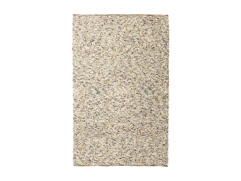 tapis grand salon 250x350 fait main en laine crème et gris motif simple