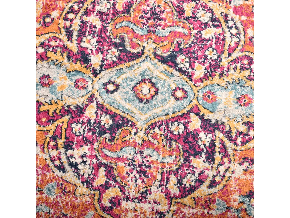 Tapis Vintage Oriental 200x280 cm - LYN3 MED - Couleur : multicolore rouge beige bleu