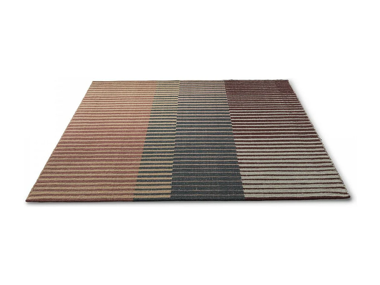 Tapis kilim 200x280 rectangle fait main en laine rose et violet