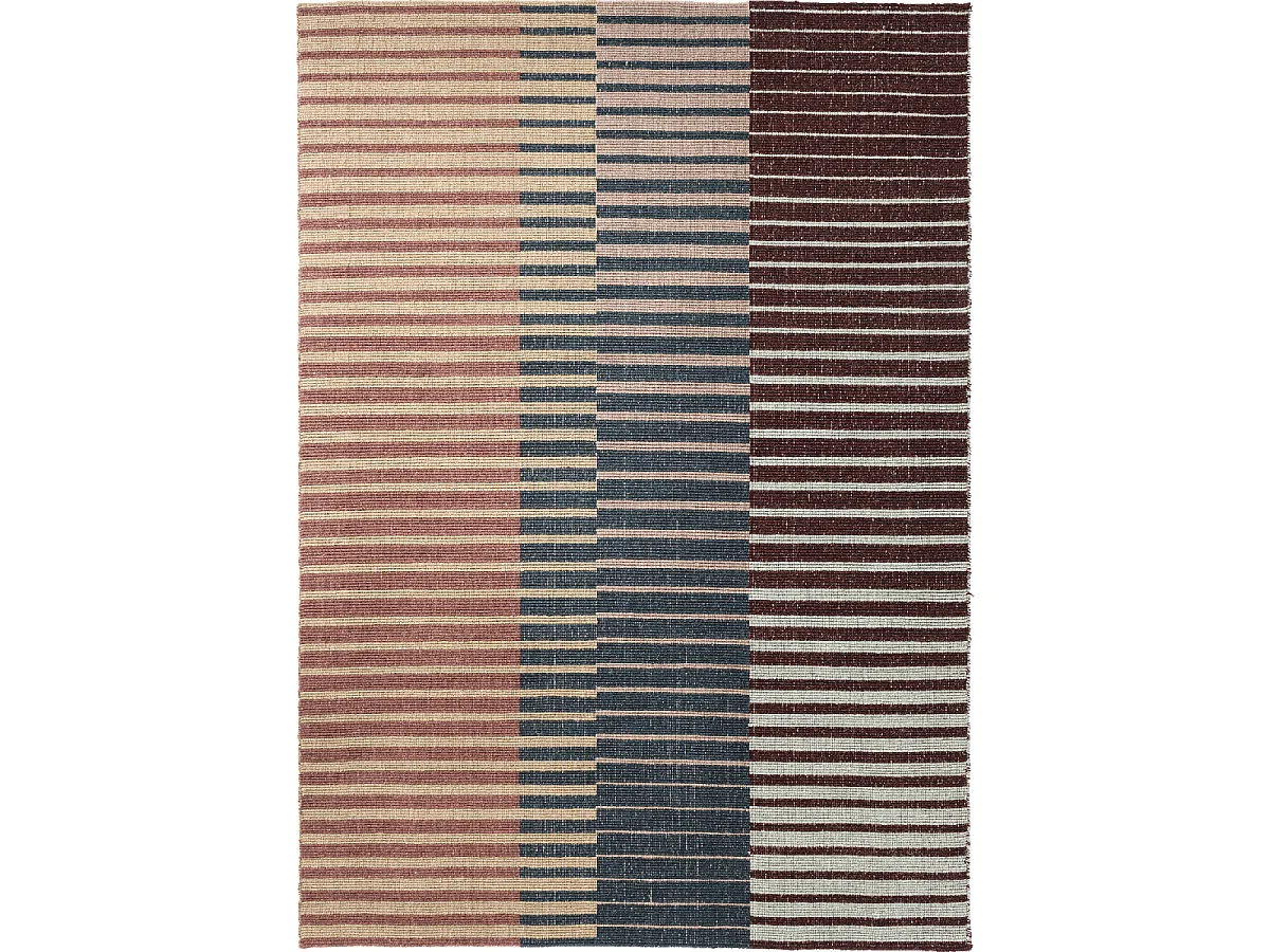 Tapis kilim 200x280 rectangle fait main en laine rose et violet