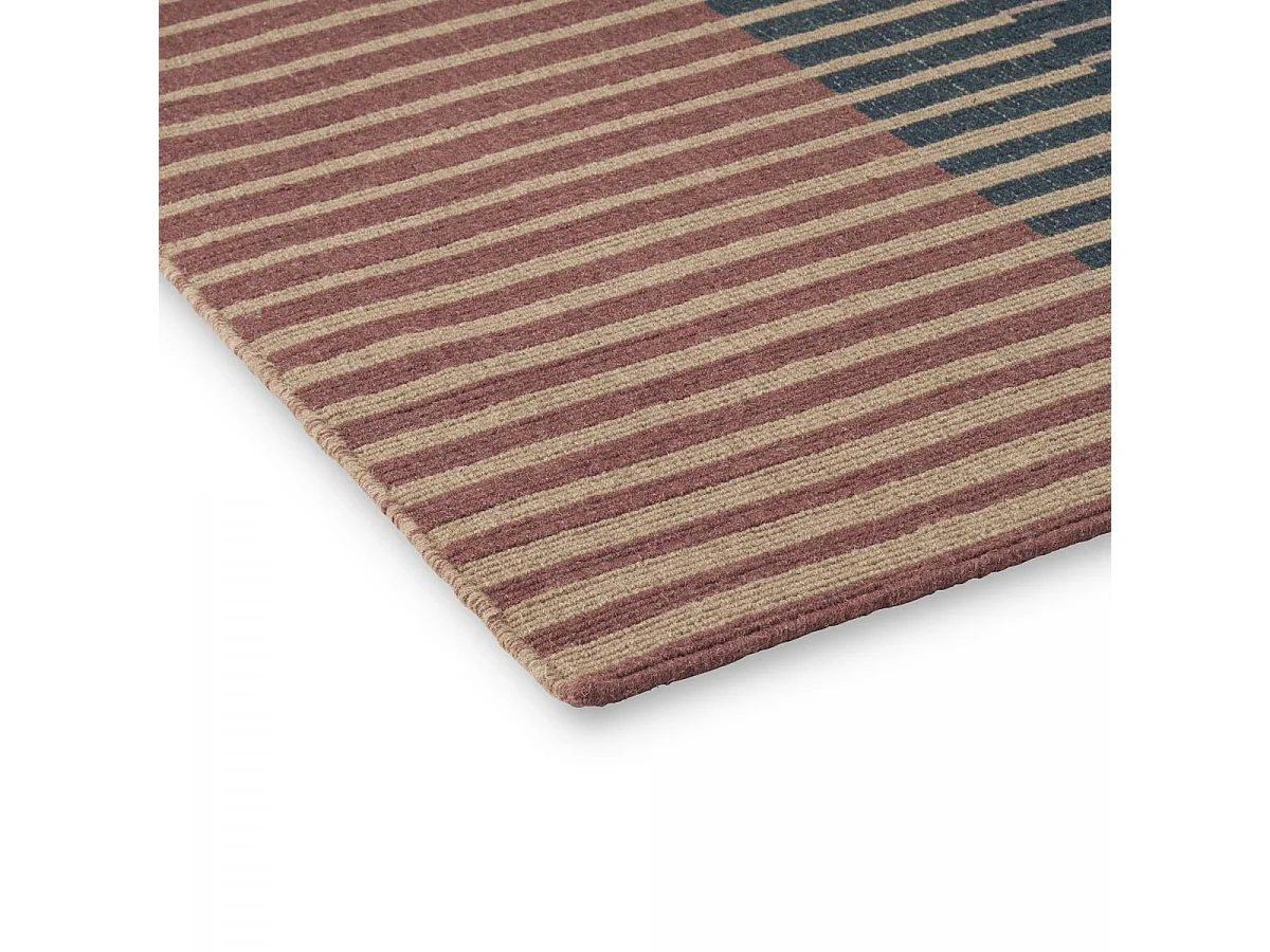 Tapis kilim 200x280 rectangle fait main en laine rose et violet