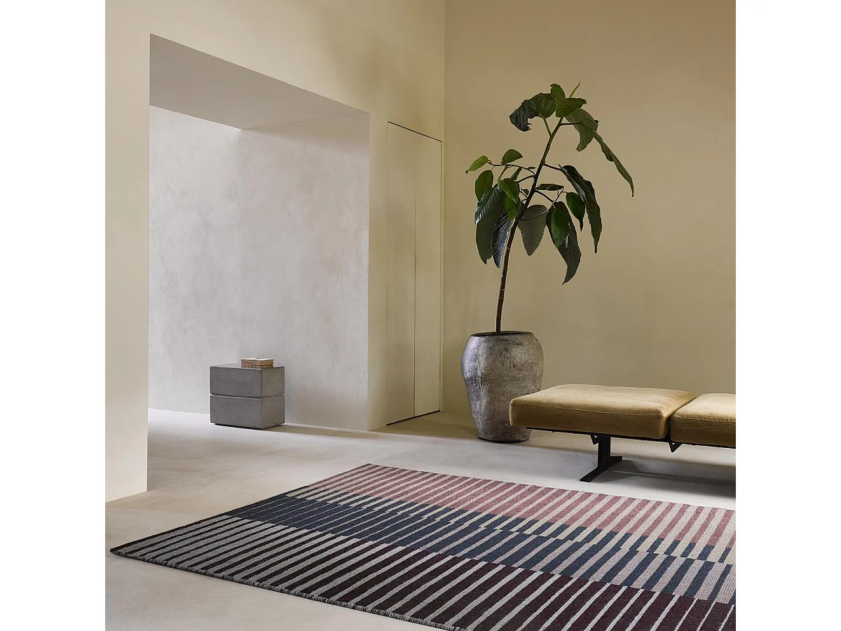 Tapis kilim 200x280 rectangle fait main en laine rose et violet