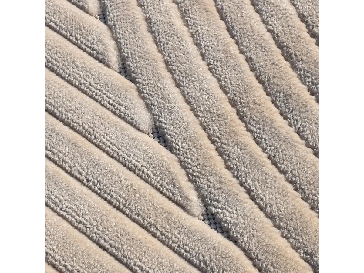 Tapis intérieur extérieur 80x150 en relief LYN14 GEMGRAF Crème ton sur ton