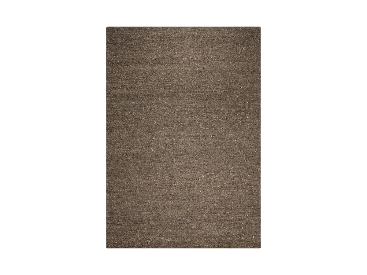 Tapis kilim 140x200 rectangle fait main en laine marron motif uni LOOK 406