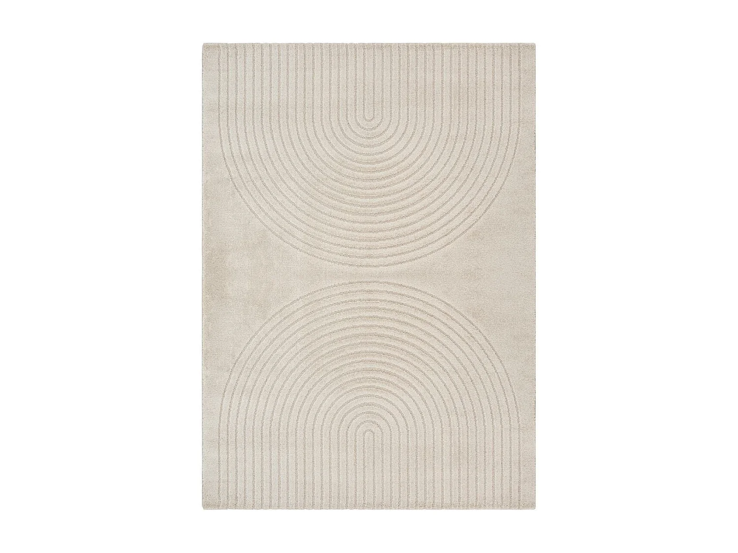 Tapis salon DEMILU 120x160 cm Beige - Tapis Chambre doux et soyeux