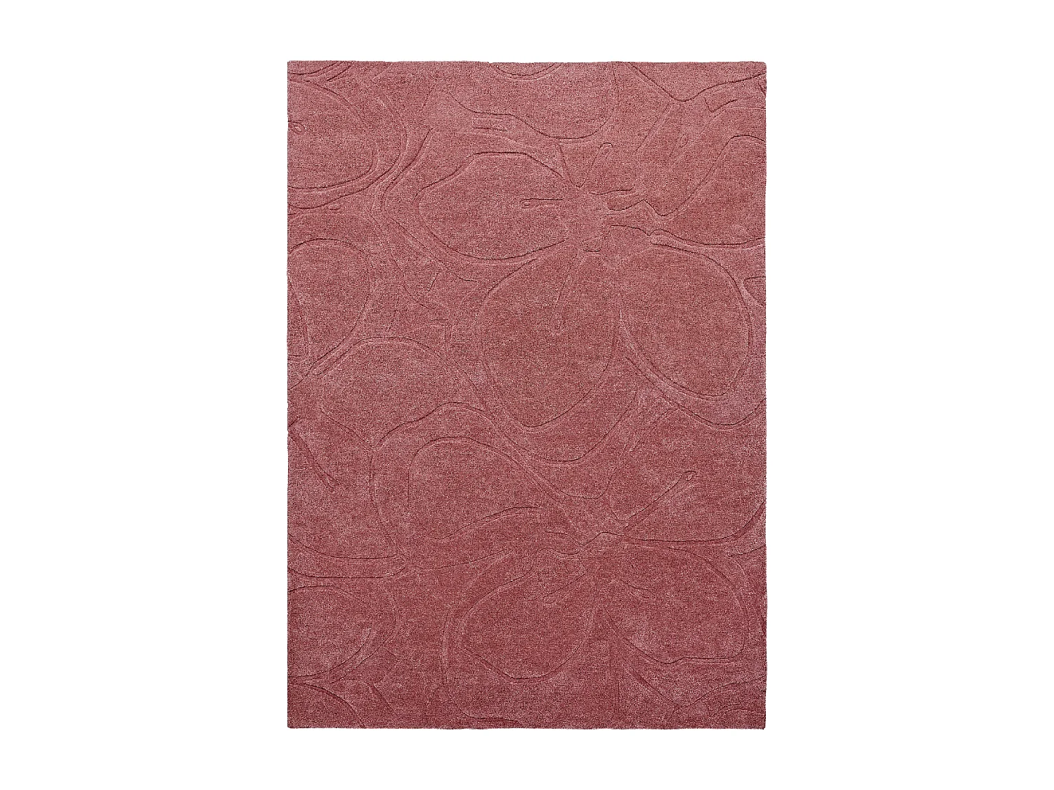 tappeto da ingresso 140x200 realizzato a mano in lana rosa fantasia rettangolare finta unita