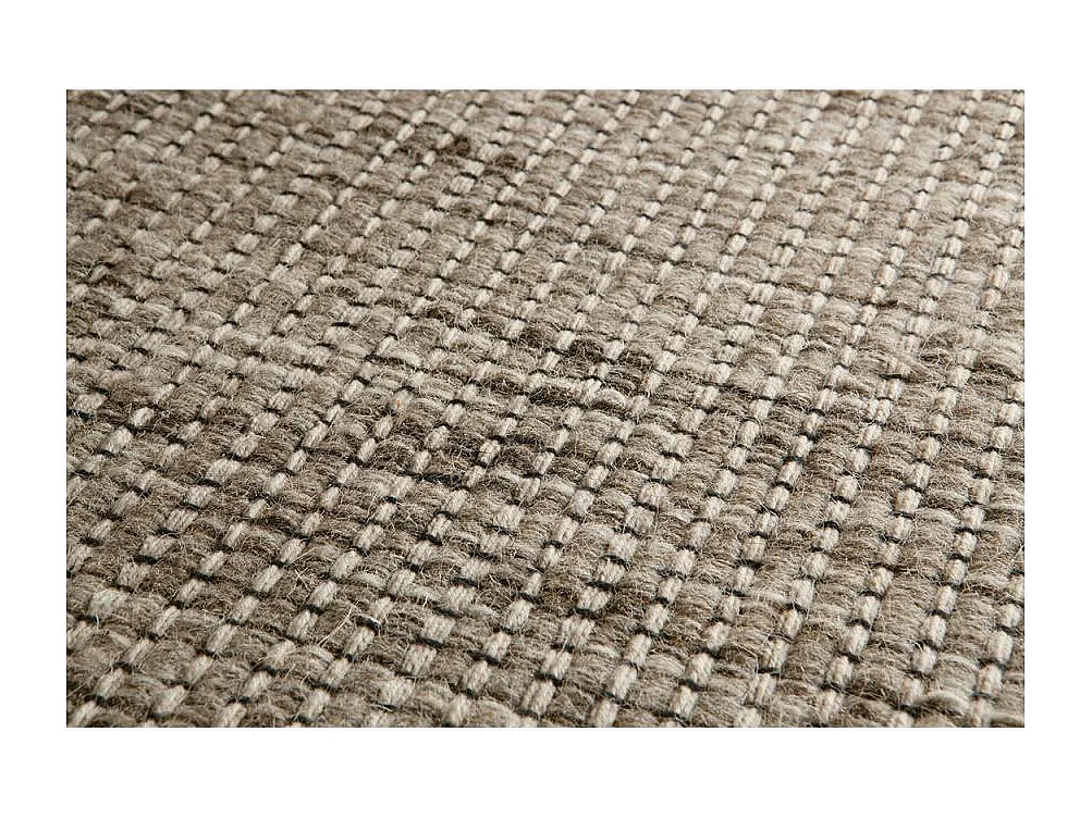 Tapis kilim 140x200 rectangle fait main en laine gris motif uni LOOK 408