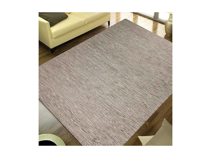 Tapis kilim 140x200 rectangle fait main en laine gris motif uni LOOK 408