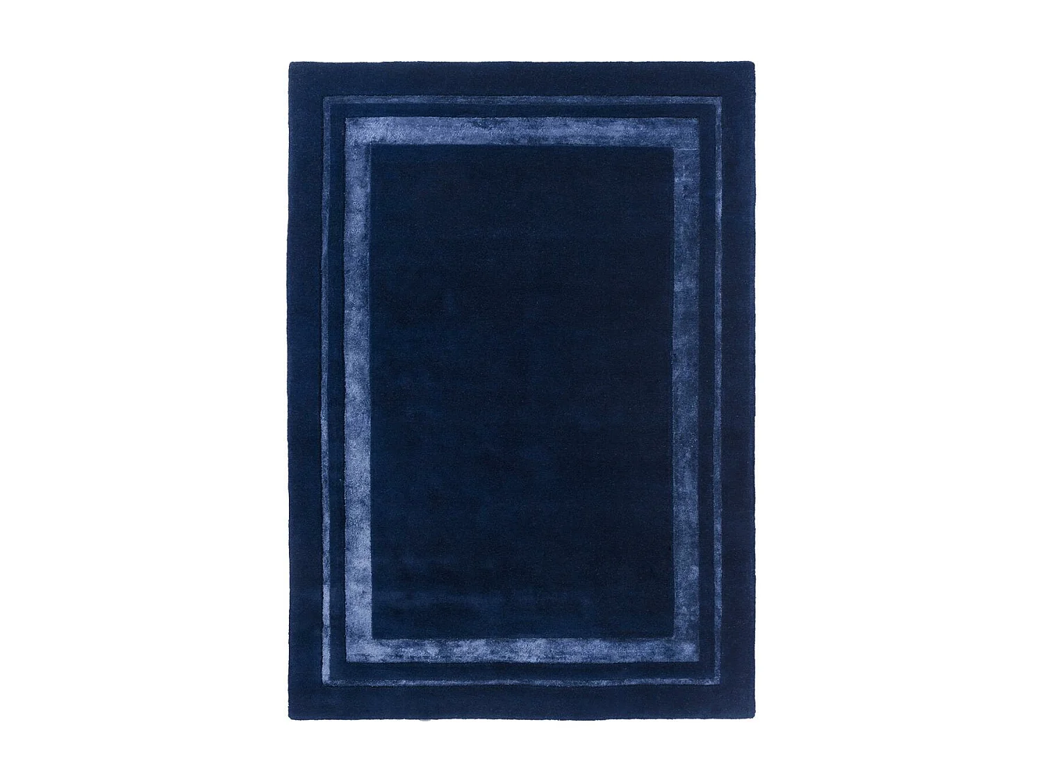 tapis chambre 140x200 fait main en laine bleu rectangle motif simple REDOOK