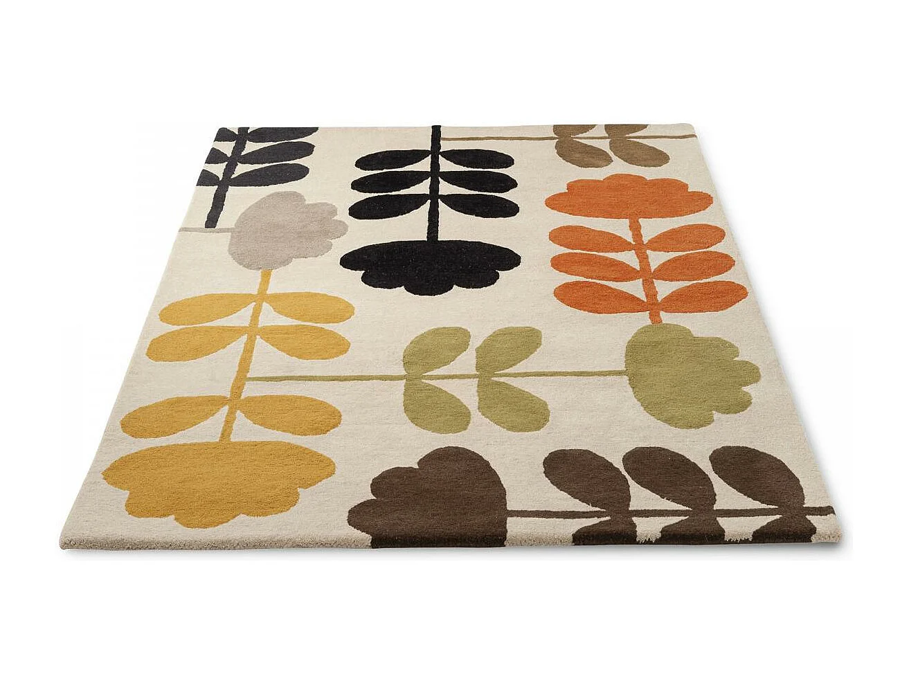 tapis grand salon 250x350 fait à la main en laine beige et vert