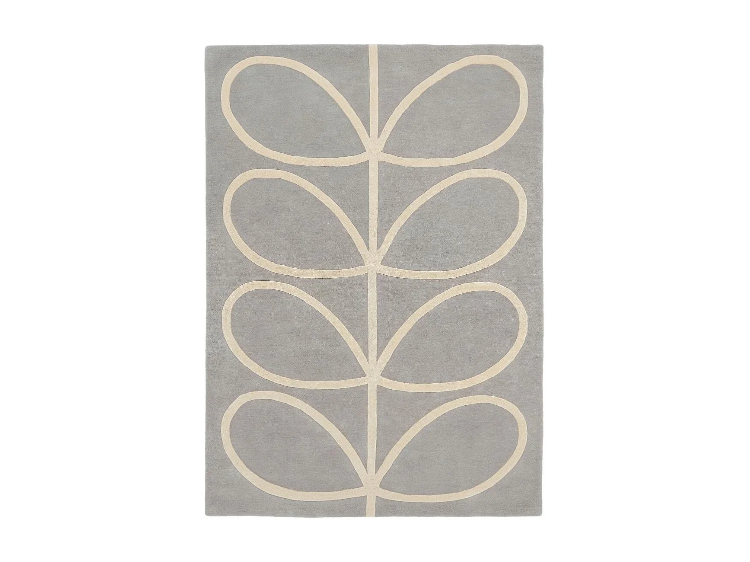 tapis salon 200x280 fait à la main en laine gris et crème motif seventies