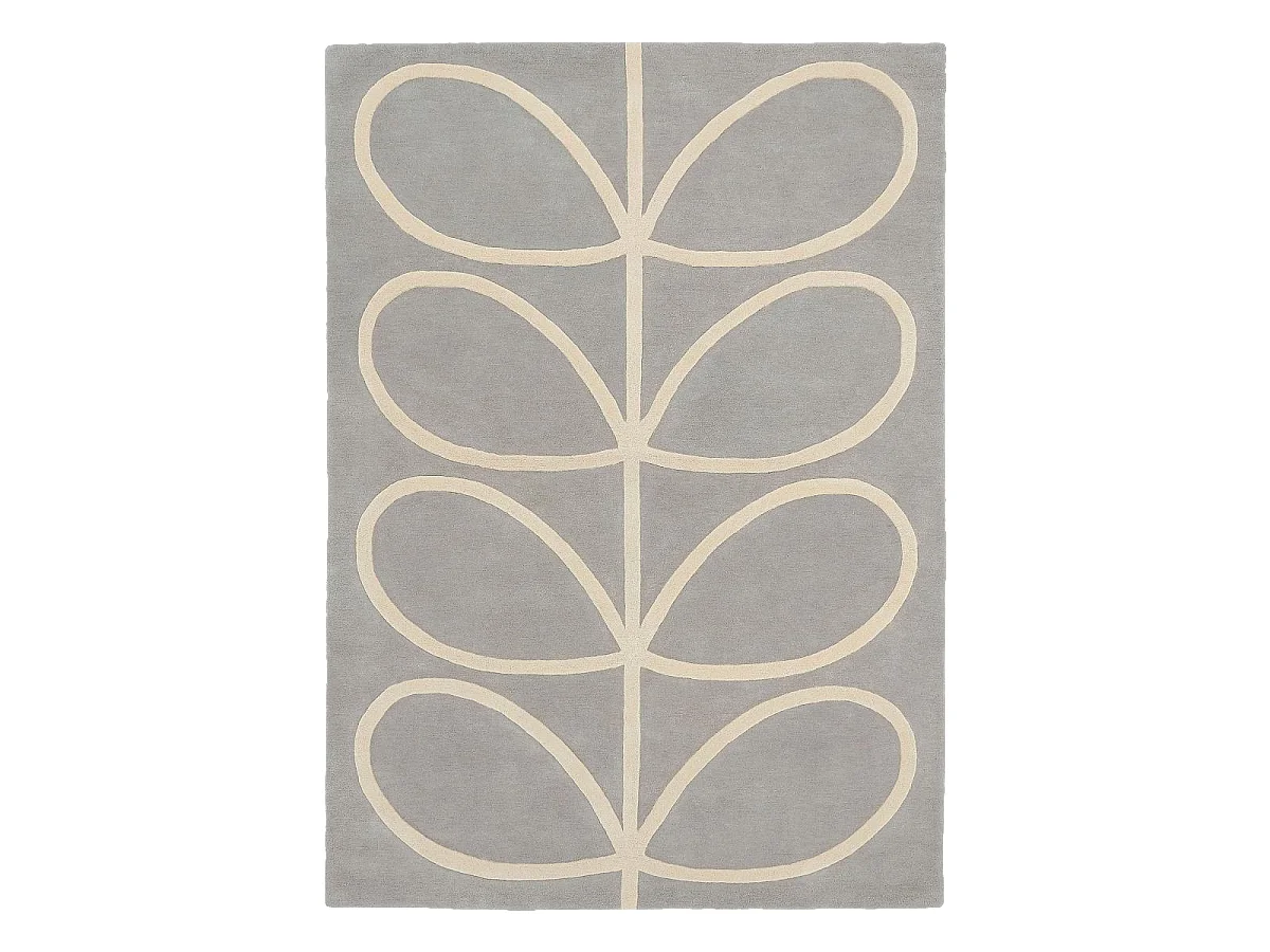 tapis salon 200x280 fait à la main en laine gris et crème motif seventies