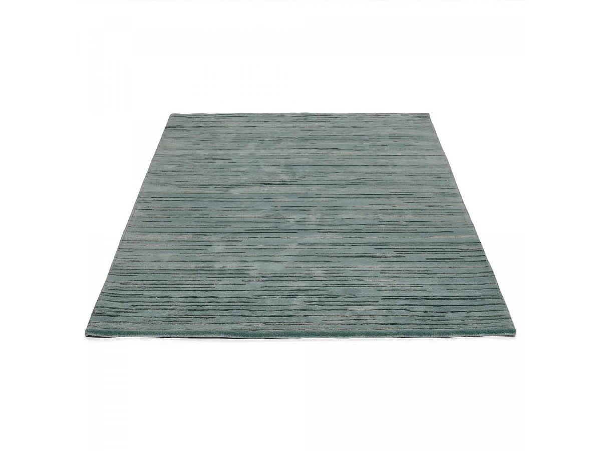 tapis entrée 170x240 fait à la main en laine gris rectangle motif faux uni