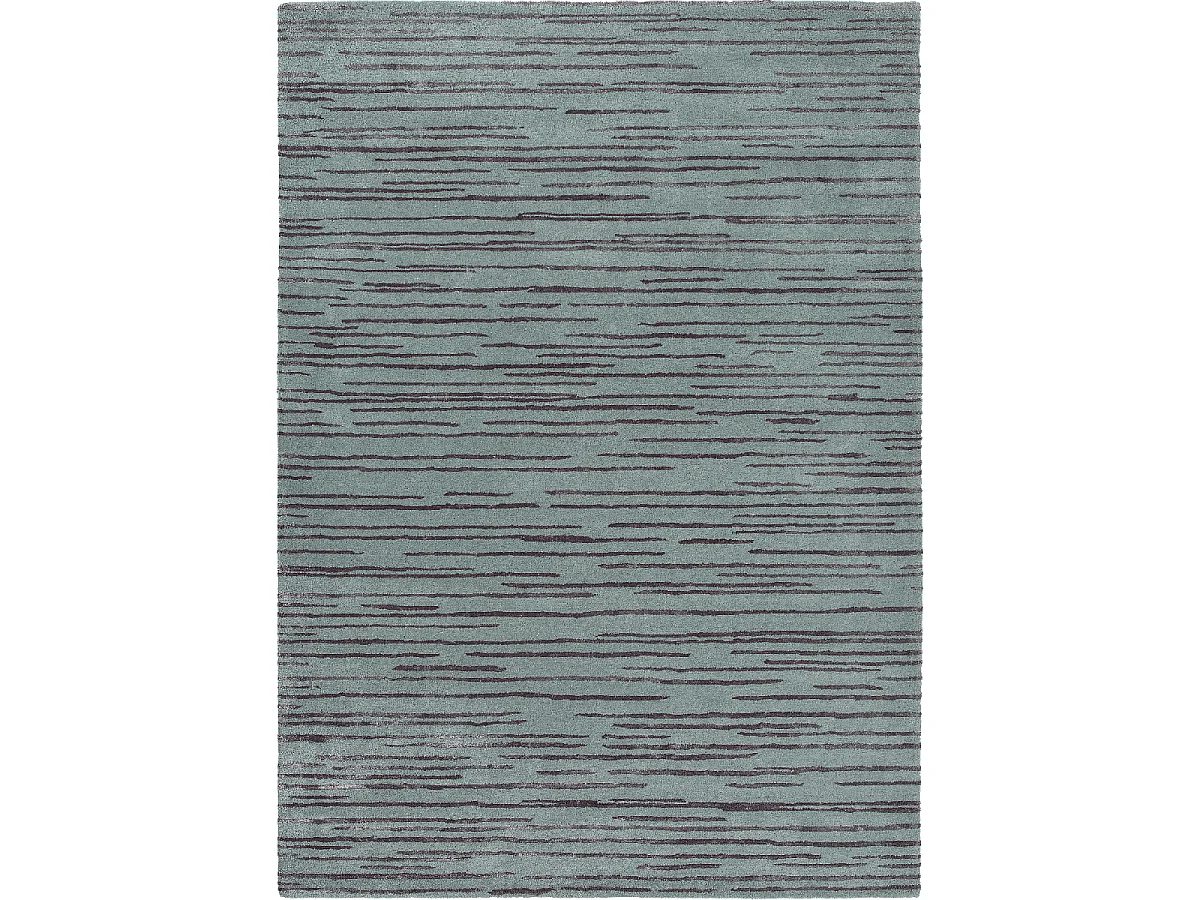 tapis entrée 170x240 fait à la main en laine gris rectangle motif faux uni