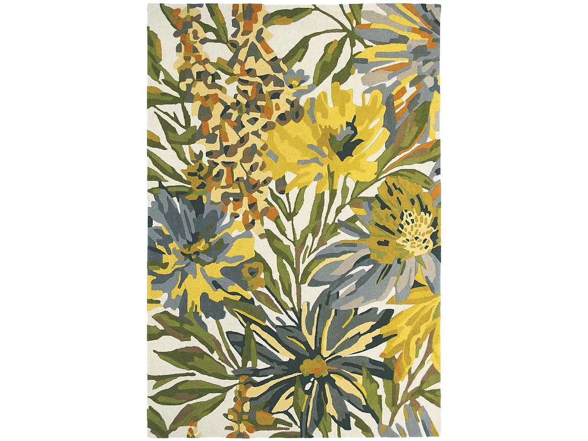 Tappeto da soggiorno e camera da letto fatto a mano in lana a fantasia floreale FLOREALE