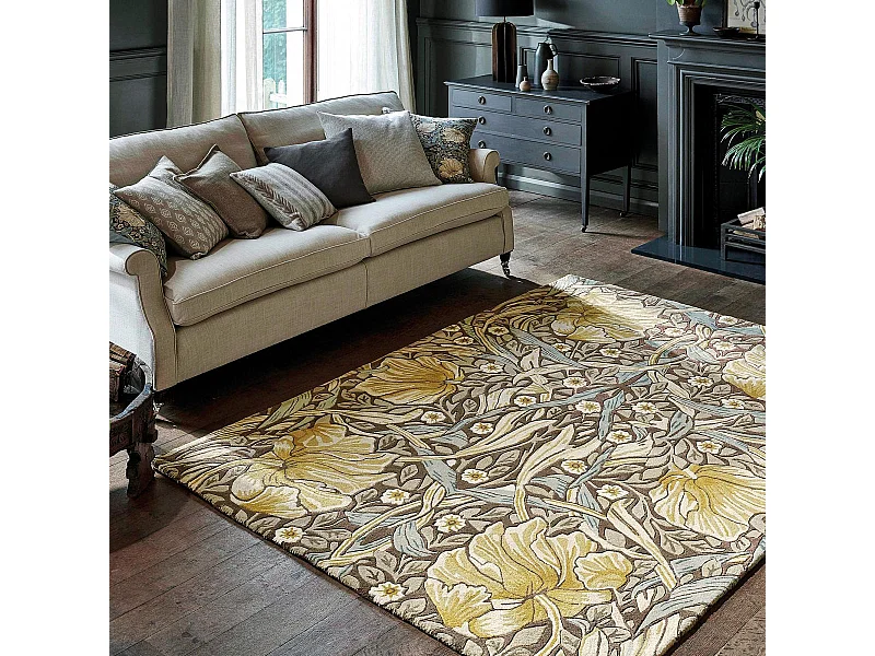 tapis chambre 170x240 fait à la main en laine vert olive et violet