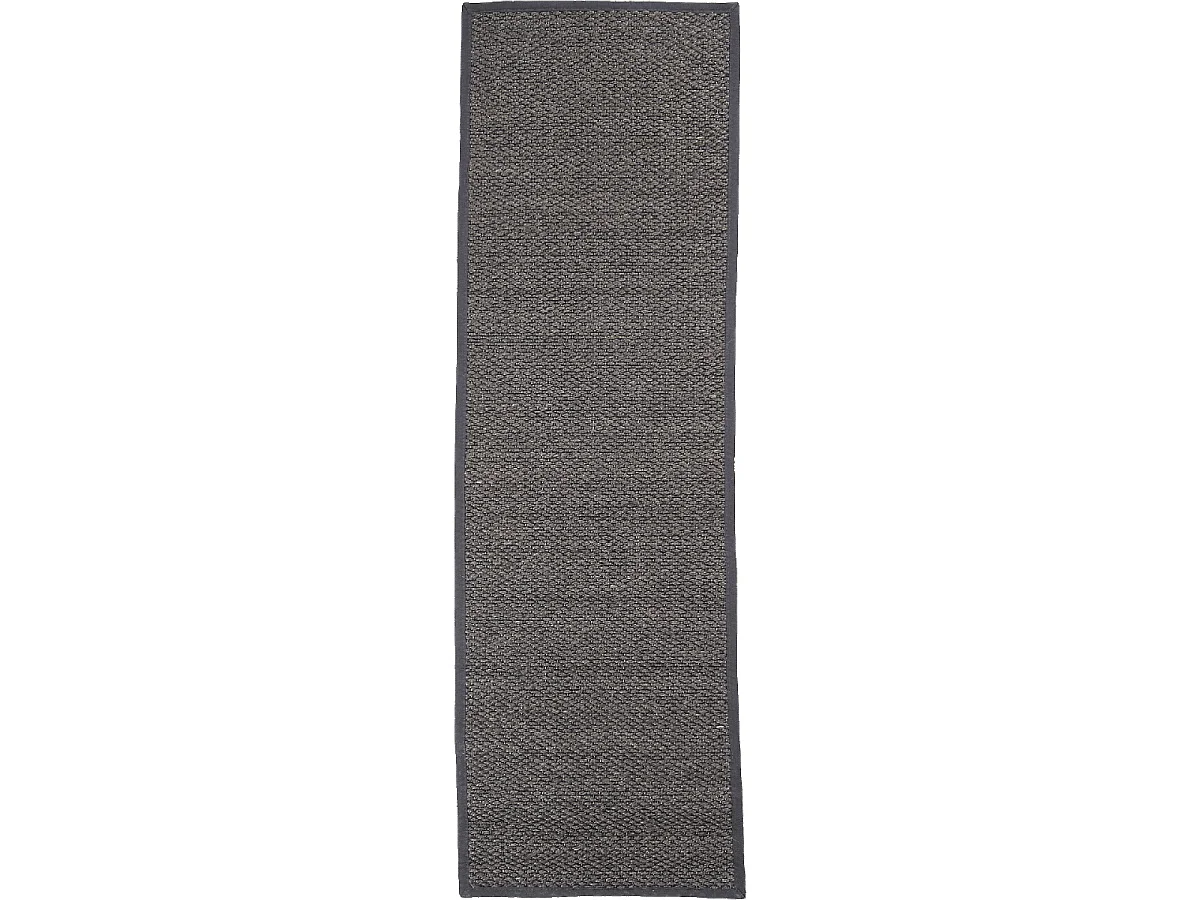 tapis couloir 70x230 tissé en sisal gris rectangle motif uni VOLICE