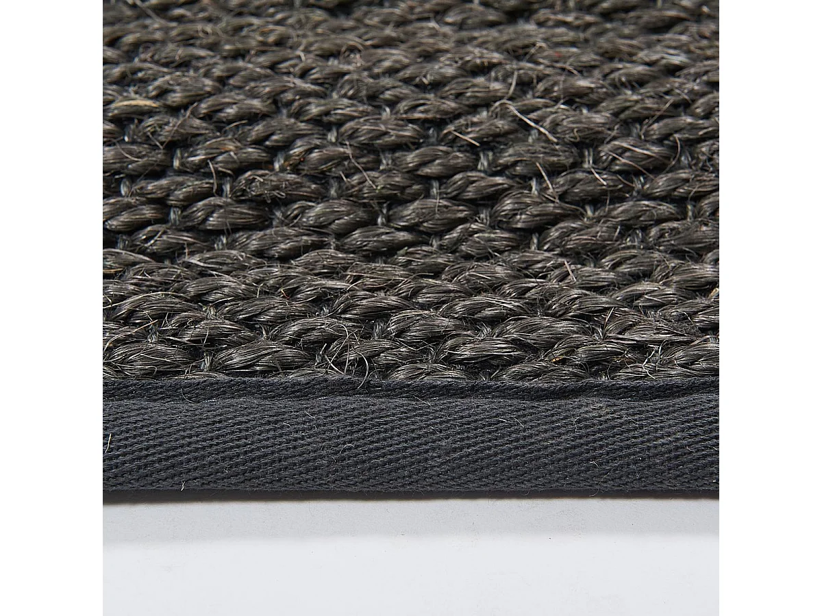 tapis couloir 70x230 tissé en sisal gris rectangle motif uni VOLICE