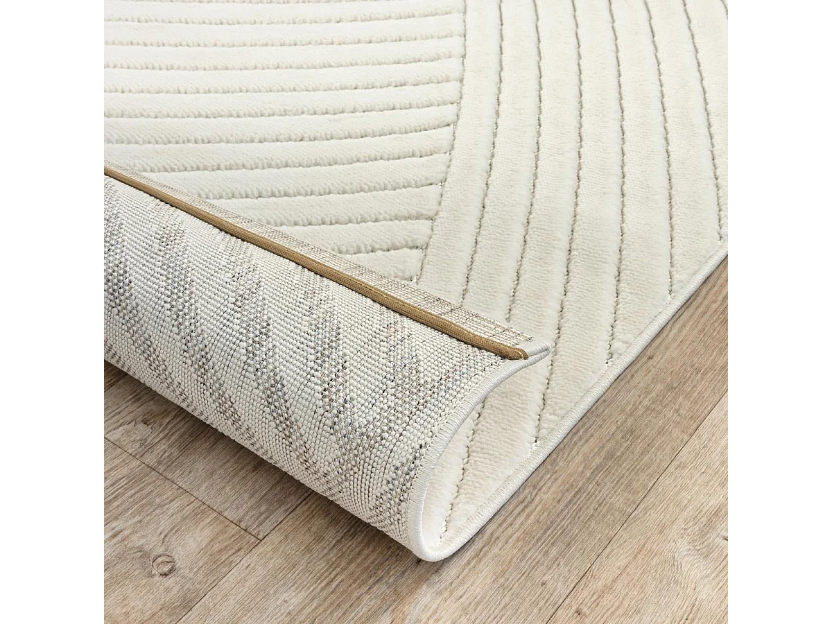 Tapis intérieur extérieur 120x160 en relief LYN14 GEMGRAF Crème ton sur ton
