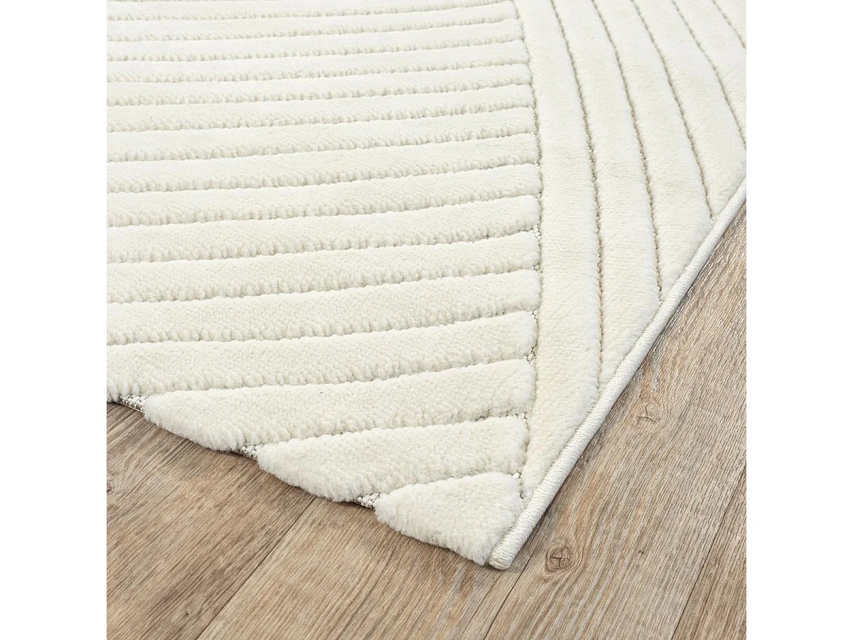 Tapis intérieur extérieur 120x160 en relief LYN14 GEMGRAF Crème ton sur ton