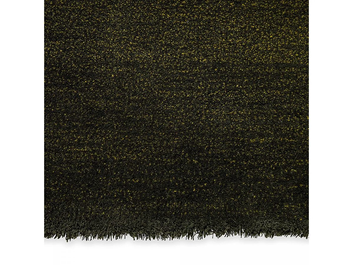 tapis salon 170x240 tufté en laine vert rectangle motif faux uni SHADELO