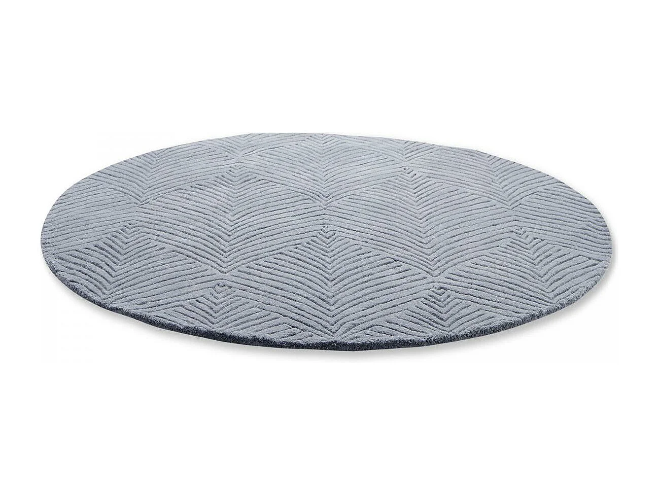 Tapis rond Ø200cm fait à la main en laine motif faux uni pour open space FOLIA