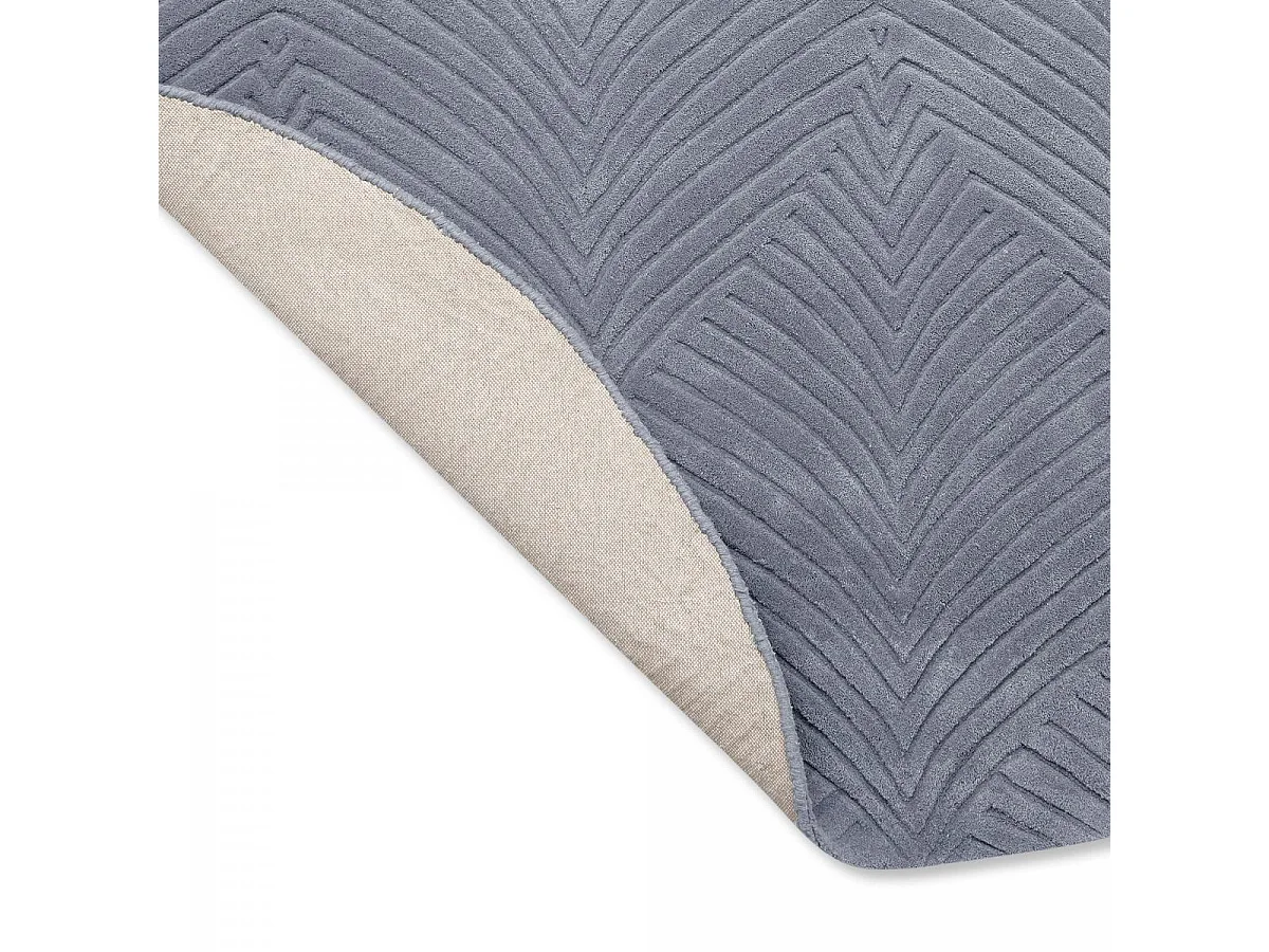 Tapis rond Ø200cm fait à la main en laine motif faux uni pour open space FOLIA