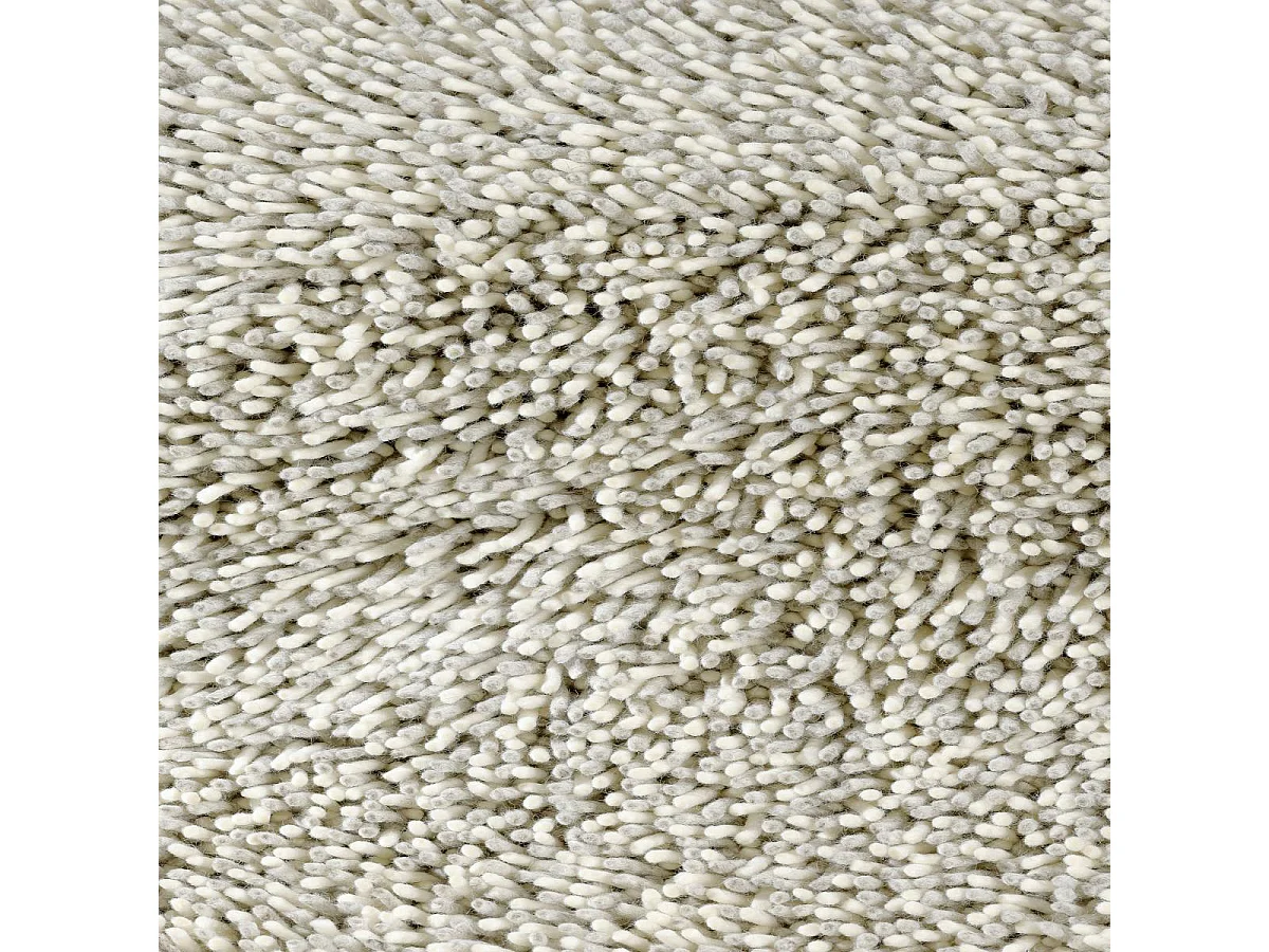Tapis longs poils shaggy 250x350 rectangle tissé gris et beige en laine