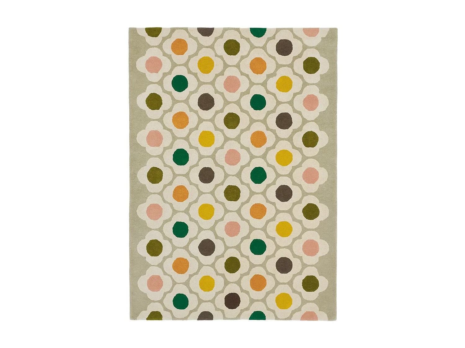 tapis entrée 120x180 fait à la main en laine beige et crème motif scandinave