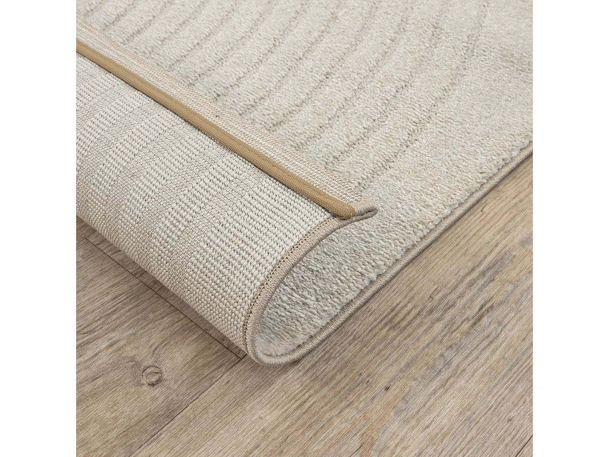 Tapis salon DEMILU 160x220 cm Beige - Tapis Chambre doux et soyeux
