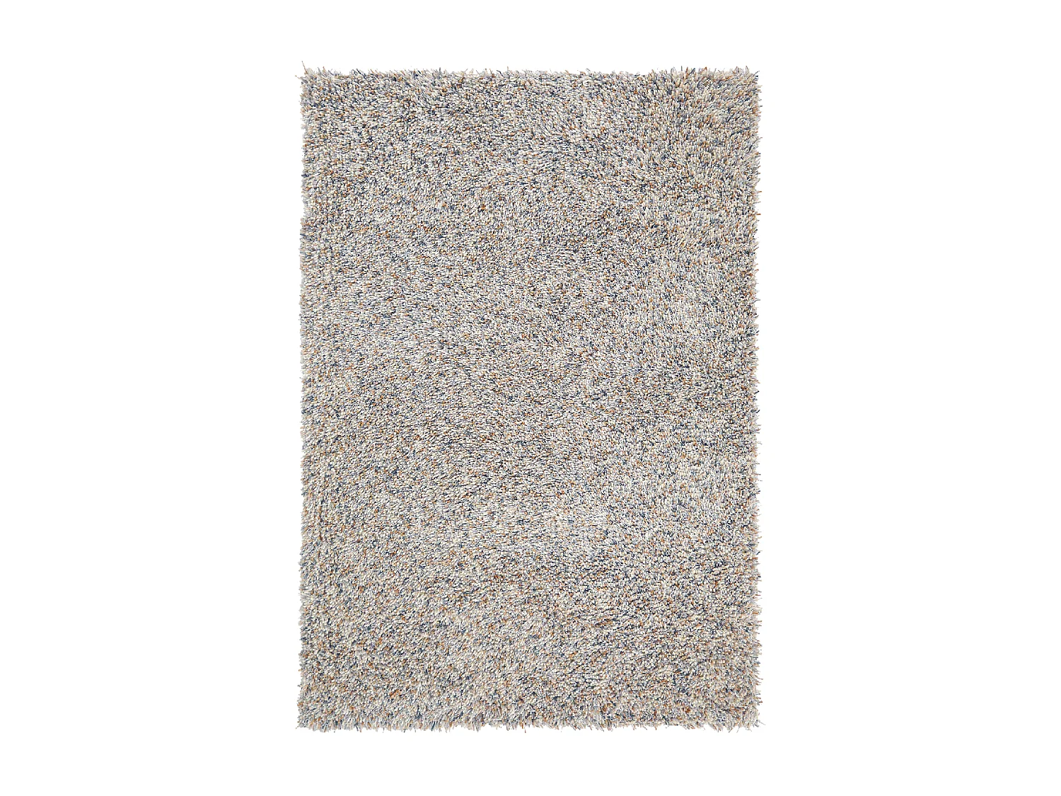 Tapis shaggy 250x350 rectangle tufté beige en laine motif faux uni YOUNG