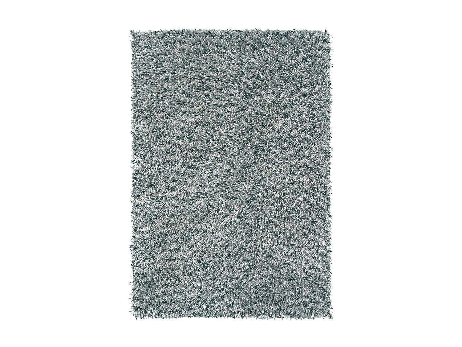 Tapis shaggy 140x200 rectangle tissé gris et blanc en laine motif faux uni ROCKS