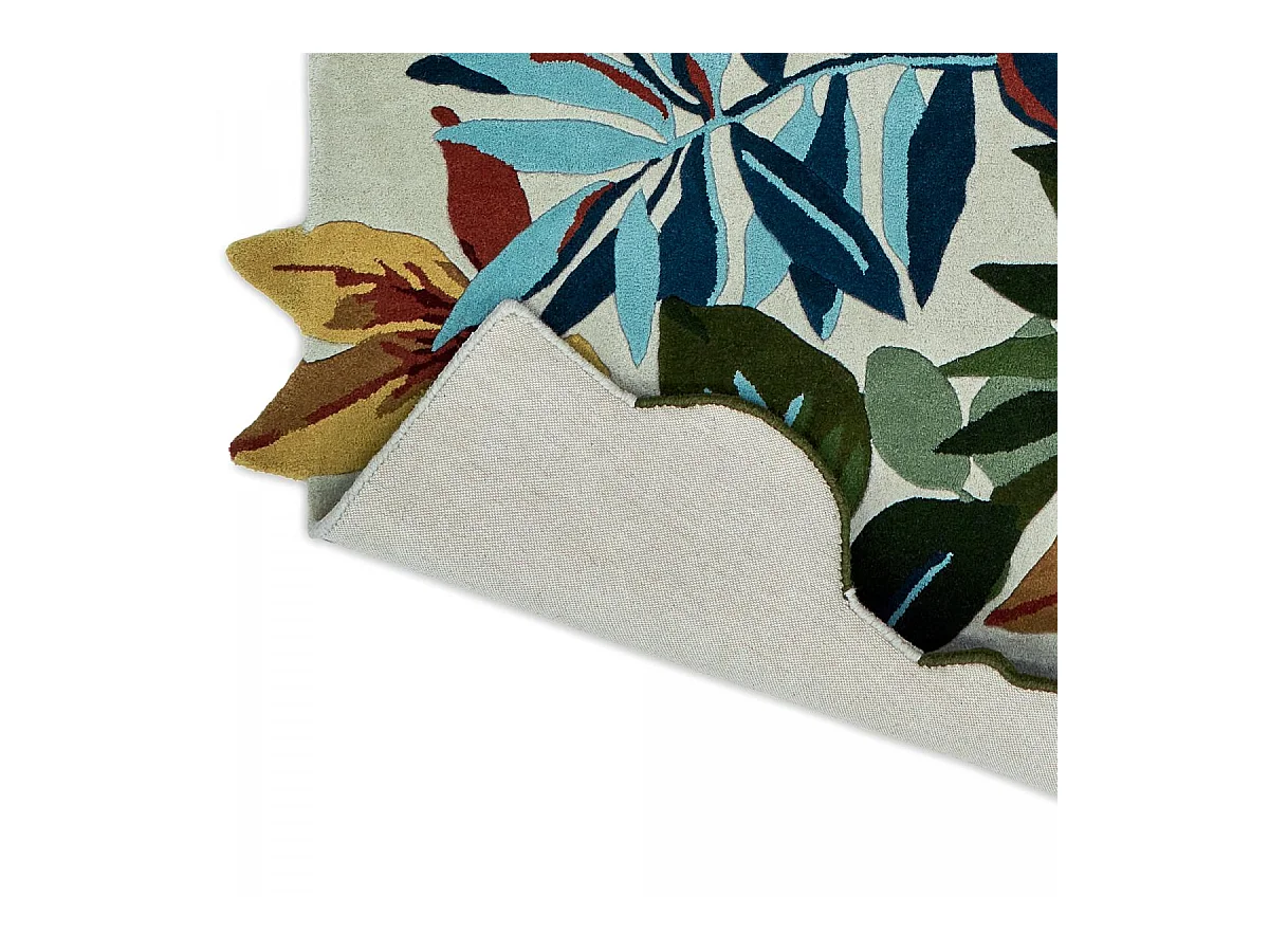 tapis grand salon 250x350 fait main en laine orange et beige motif floral