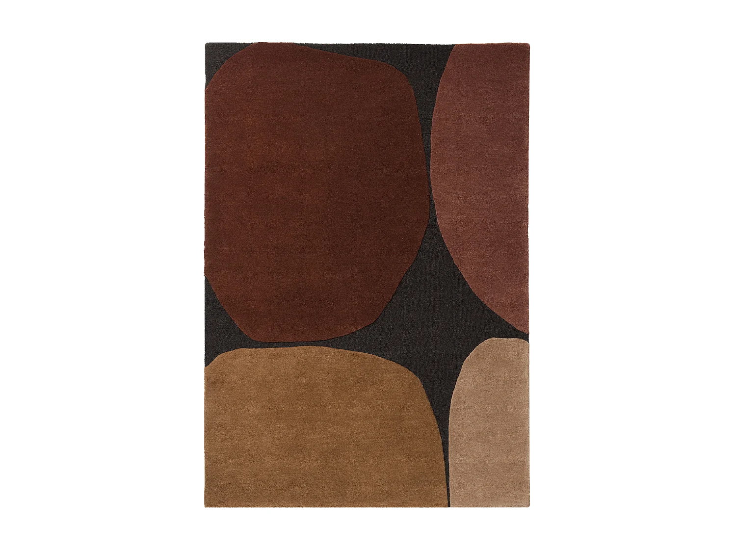 tapis chambre 140x200 fait main en laine bordeaux et rouge motif rétro-vintage