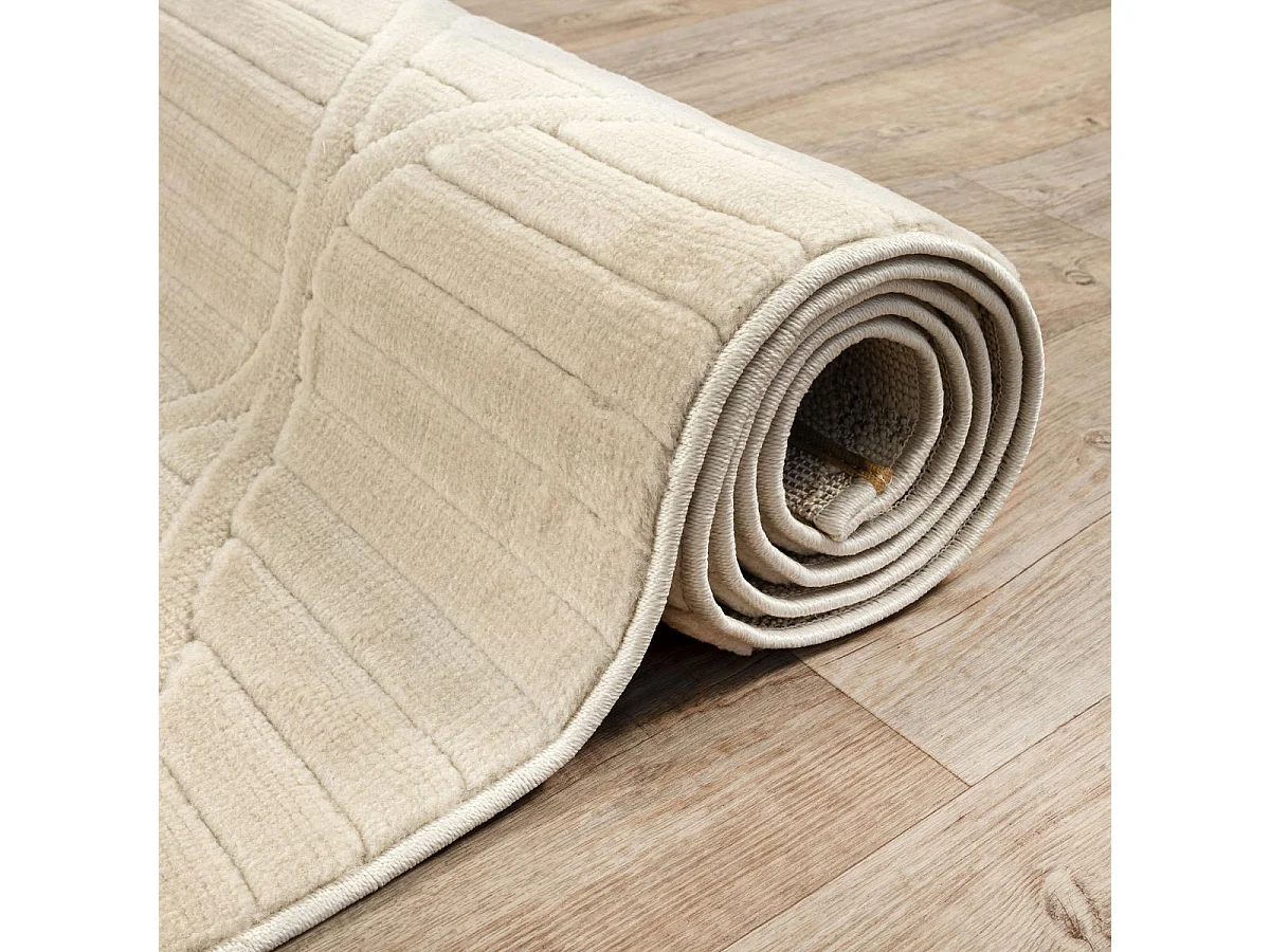 Tapis intérieur extérieur 120x160 en relief LYN14 TENDIA Beige ton sur ton