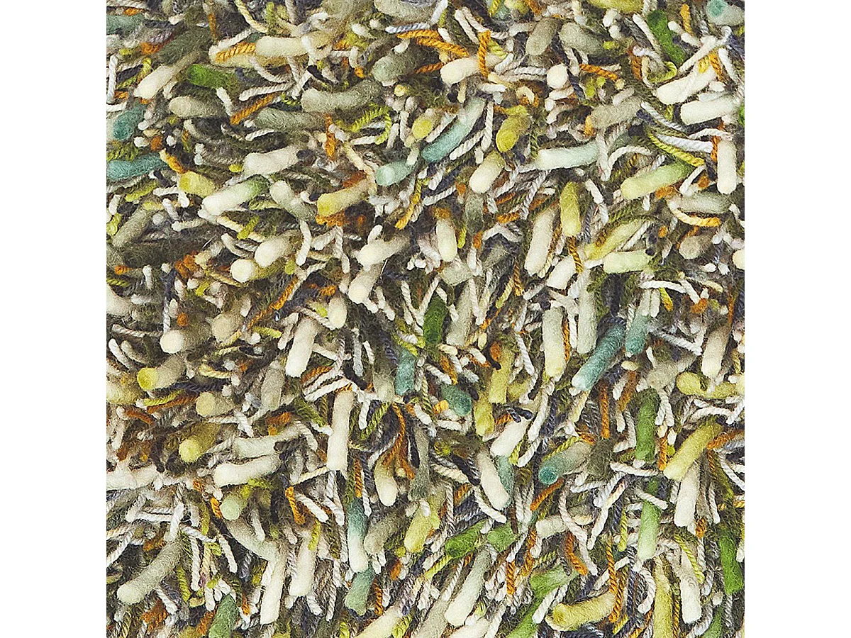 Tapis shaggy 170x240 rectangle tissé vert en laine motif faux uni SPRING