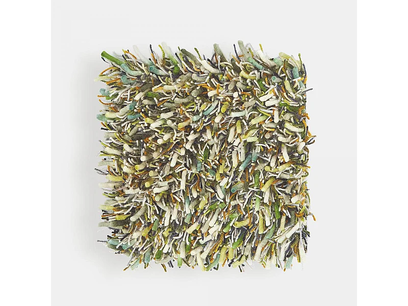 Tappeto Shaggy 170x240 rettangolo intrecciato in lana verde finto unito SPRING