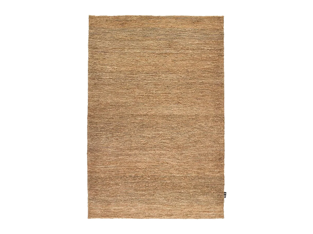 Tapis kilim 140x200 rectangle fait main en chanvre sable motif uni LOOK 601