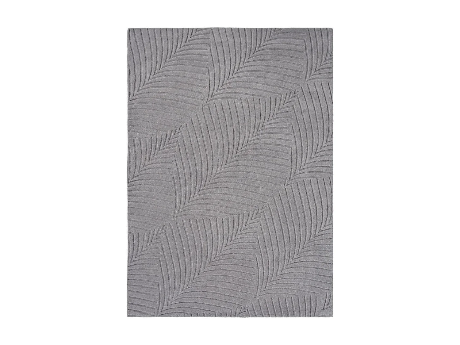 tapis entrée 120x180 fait à la main en laine gris rectangle motif faux uni FOLIA