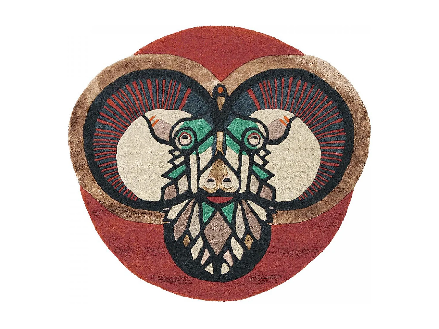 tappeto open space 200x200 realizzato a mano in lana multicolore fantasia fresco