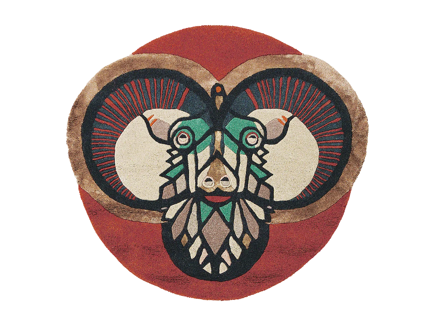 tappeto open space 200x200 realizzato a mano in lana multicolore fantasia fresco