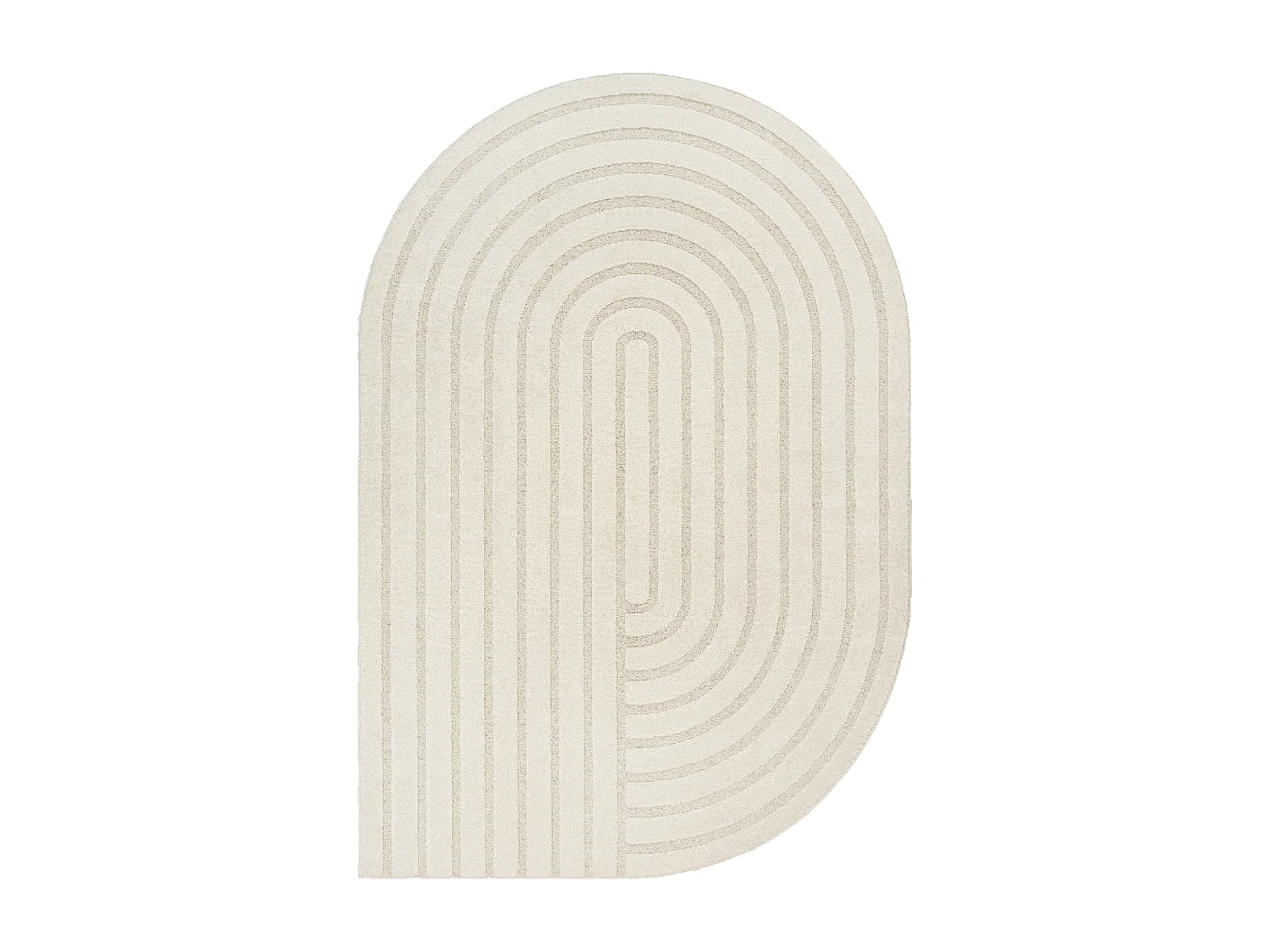 Tapis salon LYN9 SPIRATRO 160x230 cm Crème - Tapis forme original en relief