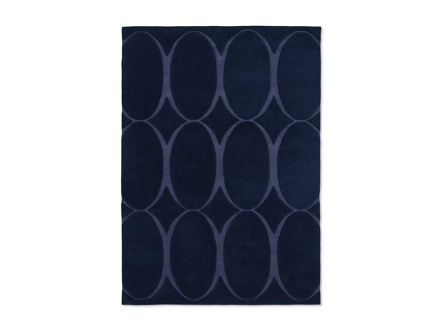 tapis chambre 170x240 fait à la main en laine bleu marine rectangle motif simple