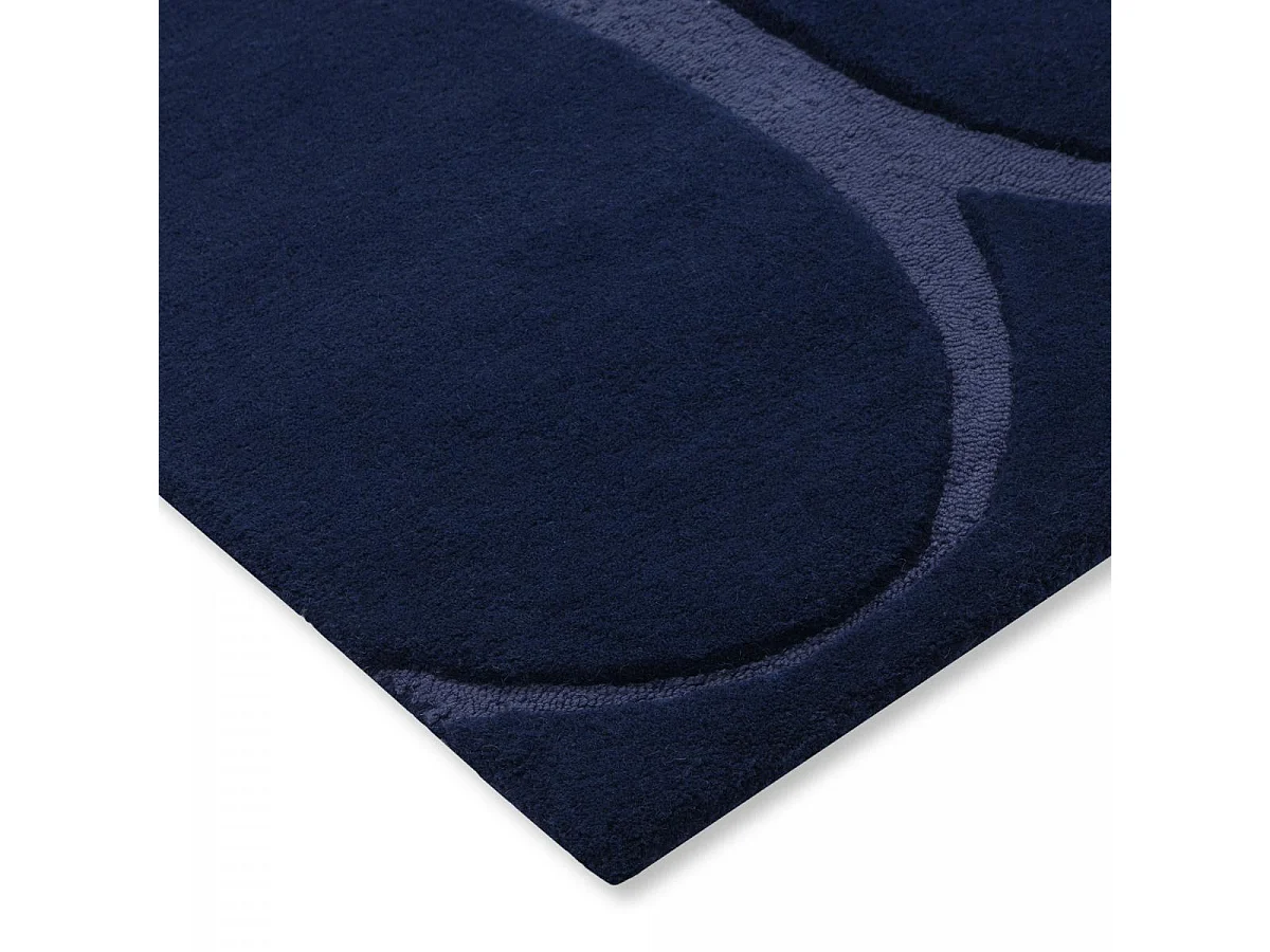 tappeto per camera da letto 170x240 realizzato a mano in lana blu navy rettangolo modello semplice