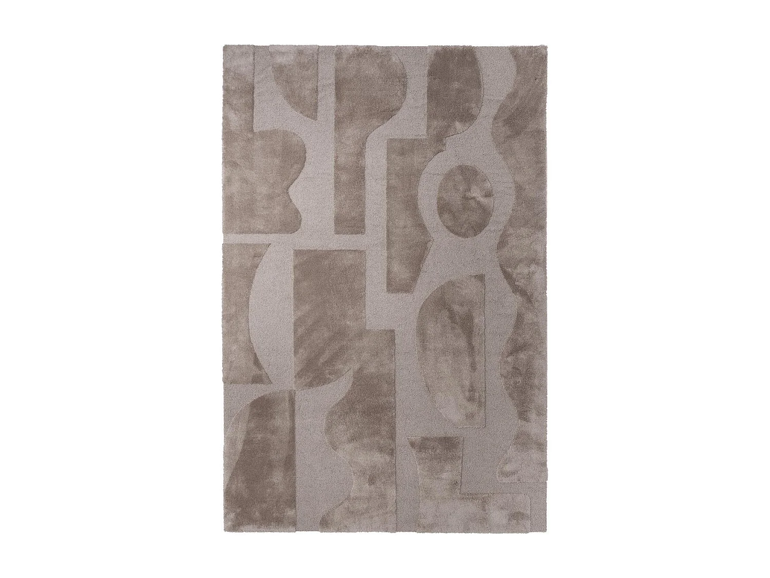 tapis chambre 140x200 tufté en laine beige rectangle motif géométrique MURAL