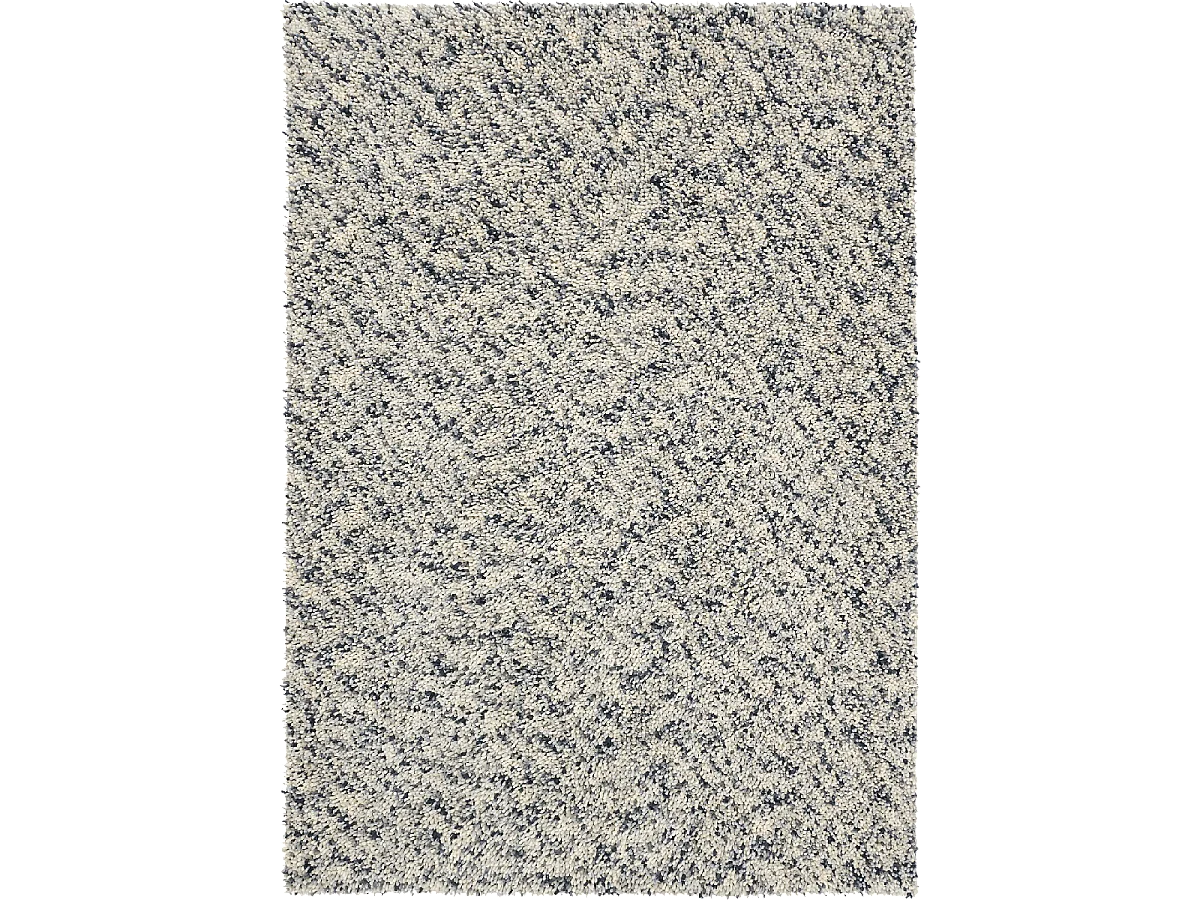 Tappeto a pelo lungo tessuto con motivo DOTS in finta lana tinta unita