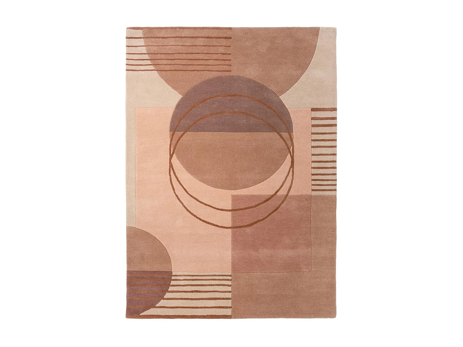 tapis open space 200x280 fait à la main en laine crème motif géométrique