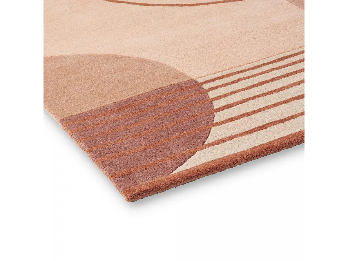 tapis open space 200x280 fait à la main en laine crème motif géométrique